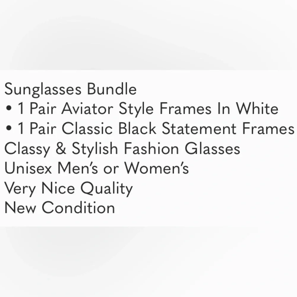 Aviator Sunglasses Black Classic Statement Unisex Mens Womens Fashion Set 2 Pair